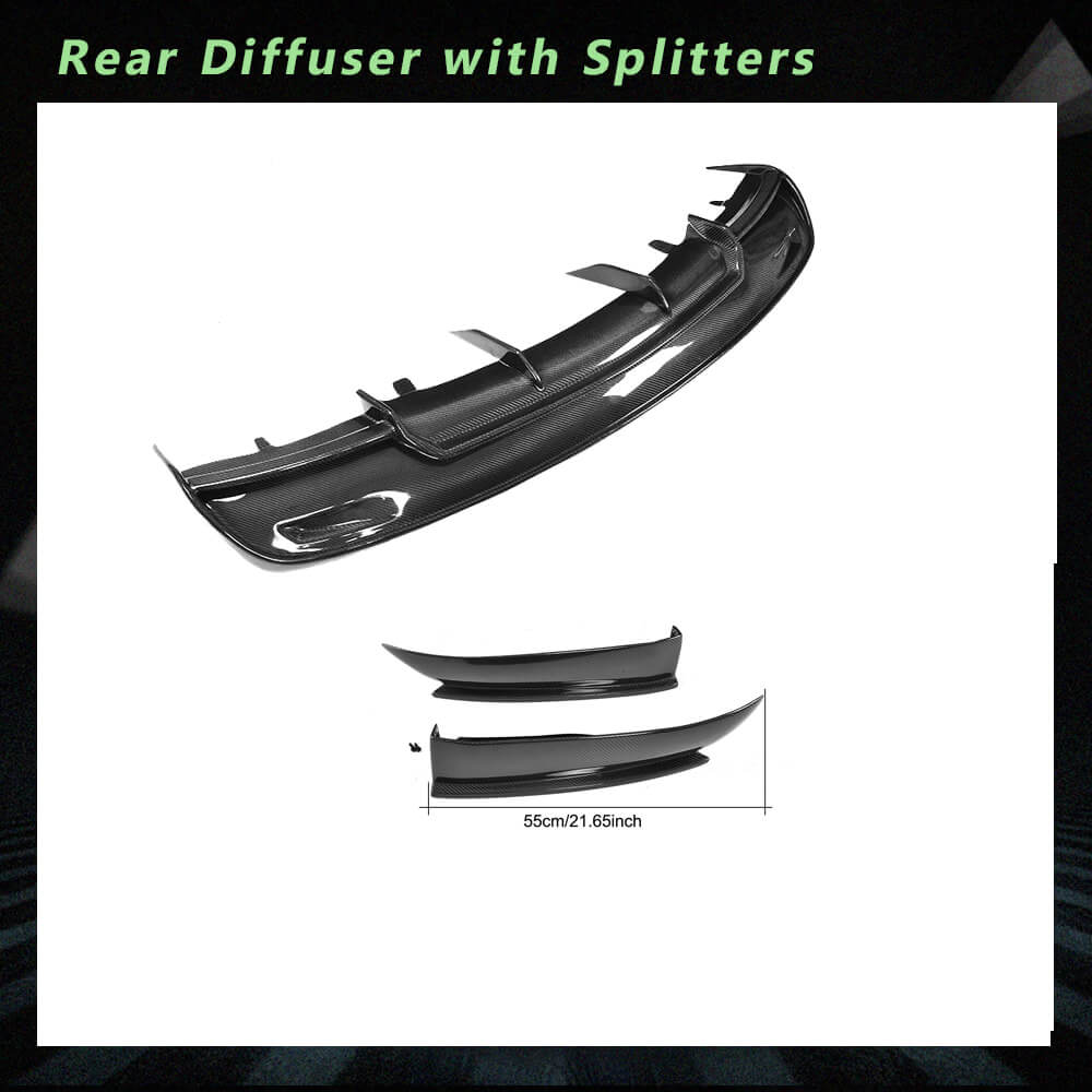 Fits for Tesla Model S 12-15 Carbon Fiber Rear Bumper Diffuser