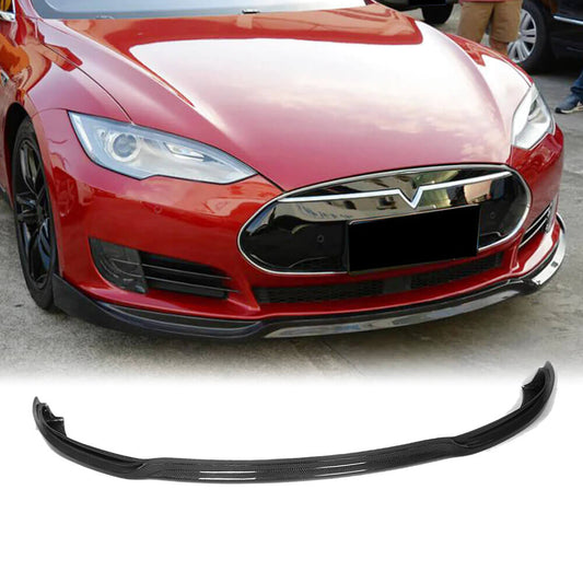 Fits for Tesla Model S 2012-2015 Carbon Fiber Front Bumper Lip Chin Spoiler