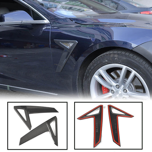 Fits for Tesla Model S 2014-2017 Carbon Fiber Side Air Fender Vents
