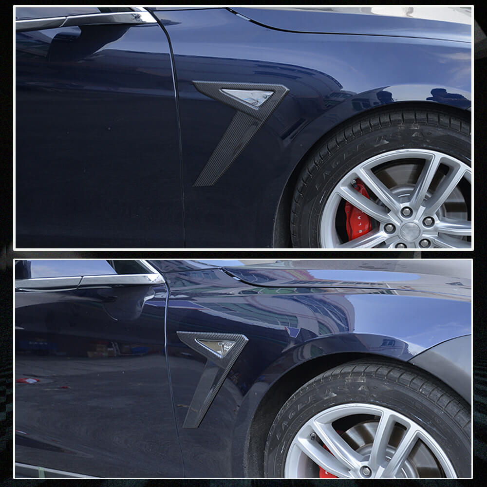 Fits for Tesla Model S 2014-2017 Carbon Fiber Side Air Fender Vents