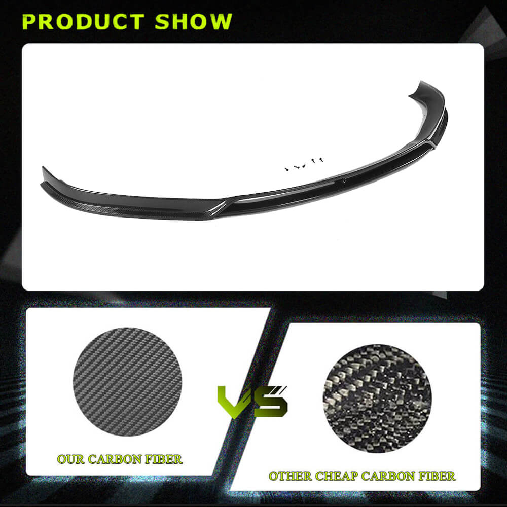 Fits for Tesla Model S 2016-2020 Carbon Fiber Front Bumper Lip Chin Spoiler