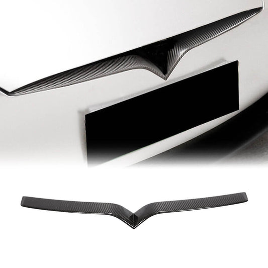 Fits for Tesla Model S Sedan 12-20 Carbon Fiber Front Grille Frame Cover Trim