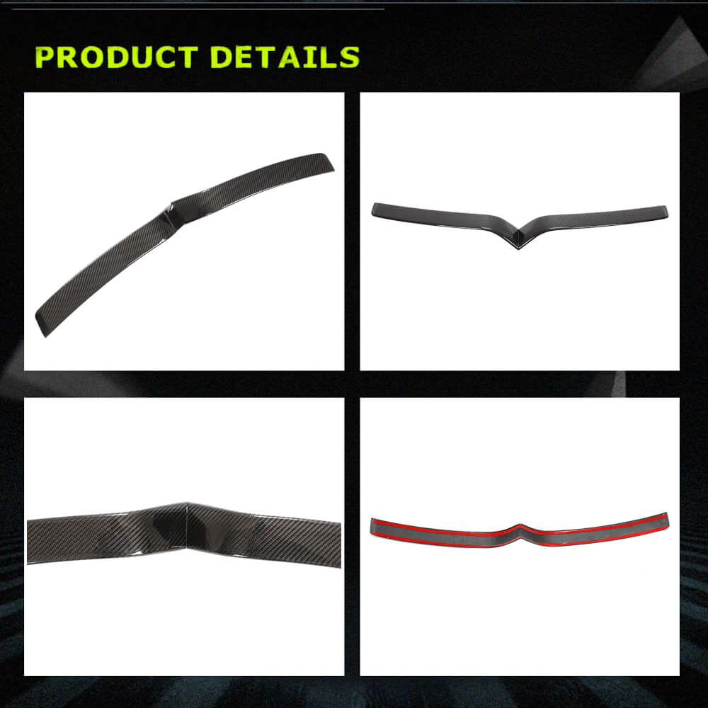 Fits for Tesla Model S Sedan 12-20 Carbon Fiber Front Grille Frame Cover Trim