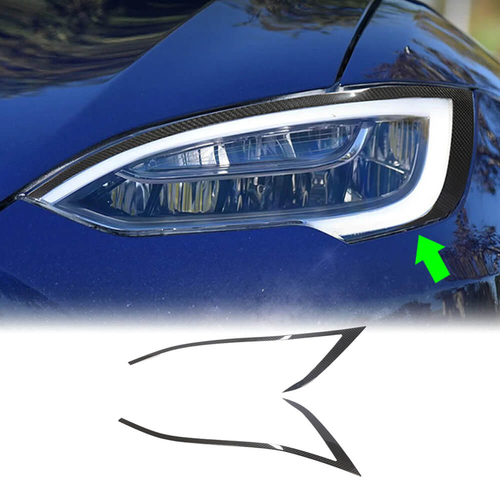 Fits for Tesla Model S Sedan 12-20 Carbon Fiber Headlight Eyelid Eyebrows