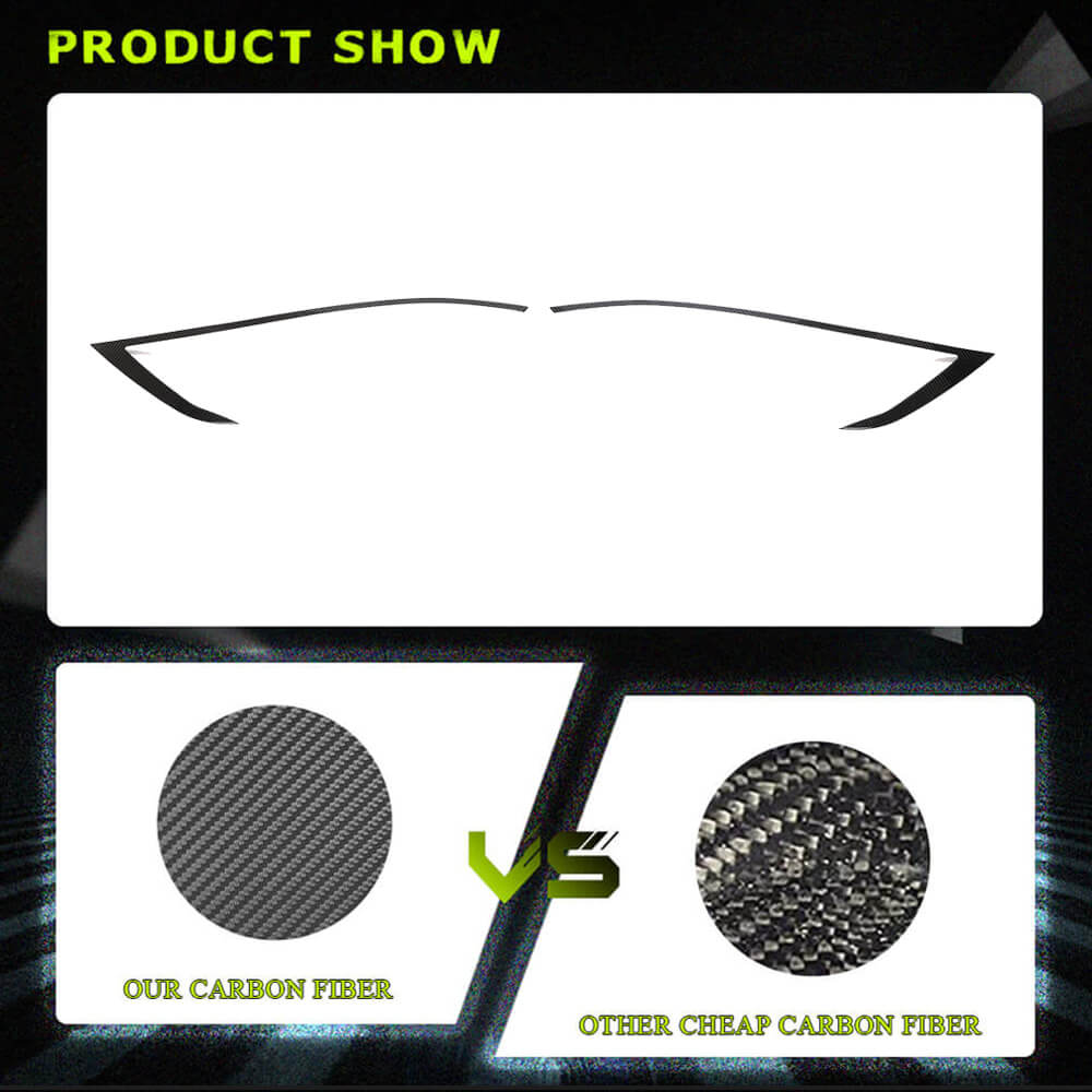 Fits for Tesla Model S Sedan 12-20 Carbon Fiber Headlight Eyelid Eyebrows