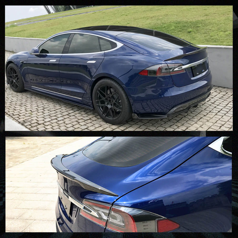 Fits for Tesla Model S Sedan 12-20 Carbon Fiber Rear Trunk Spoiler Wing