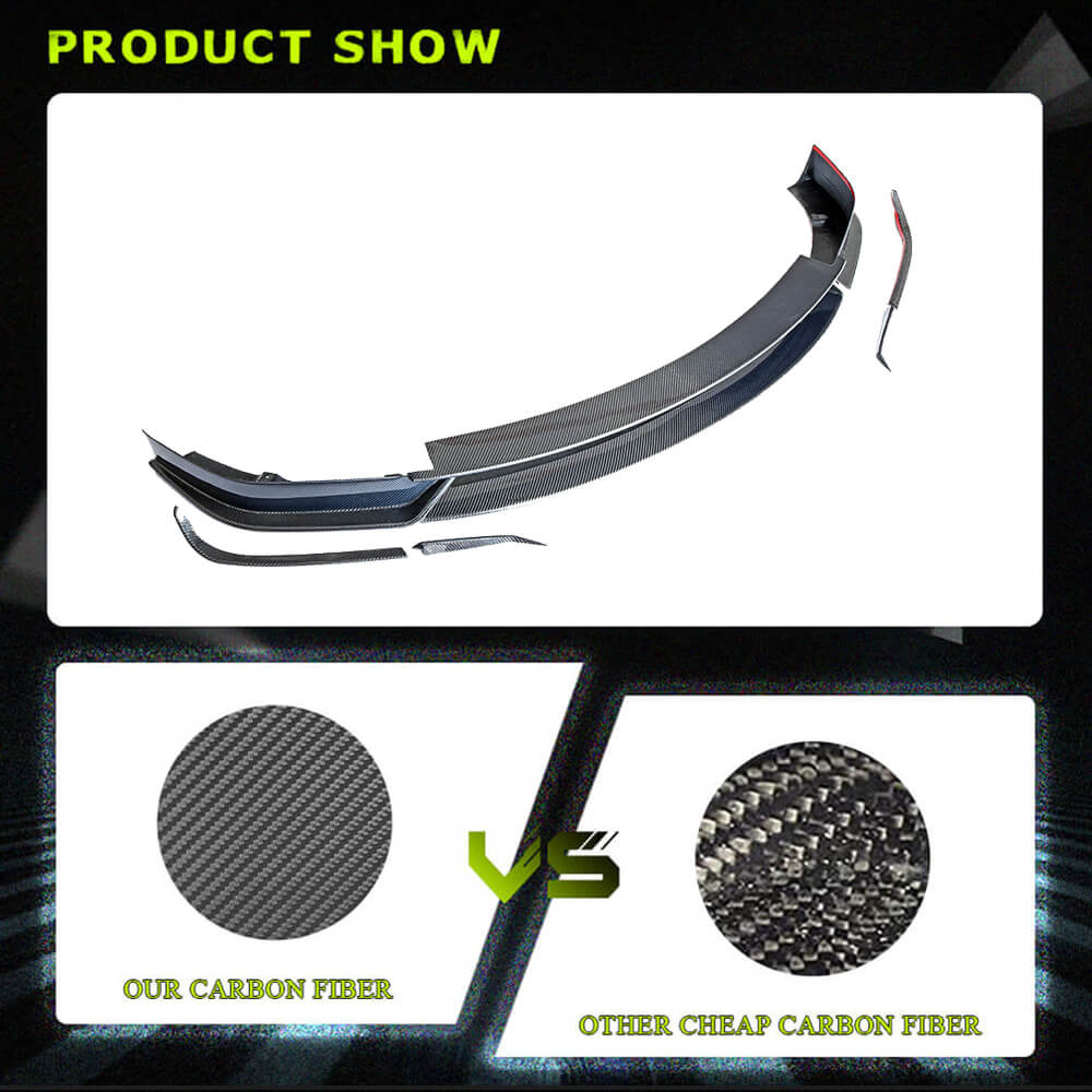 Fits for Tesla Model X Carbon Fiber Front Bumper Lip Chin Spoiler