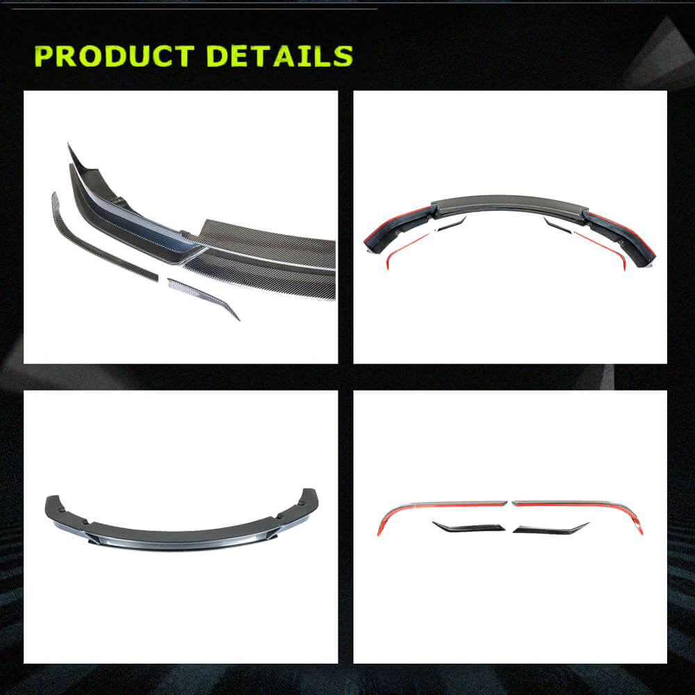 Fits for Tesla Model X Carbon Fiber Front Bumper Lip Chin Spoiler