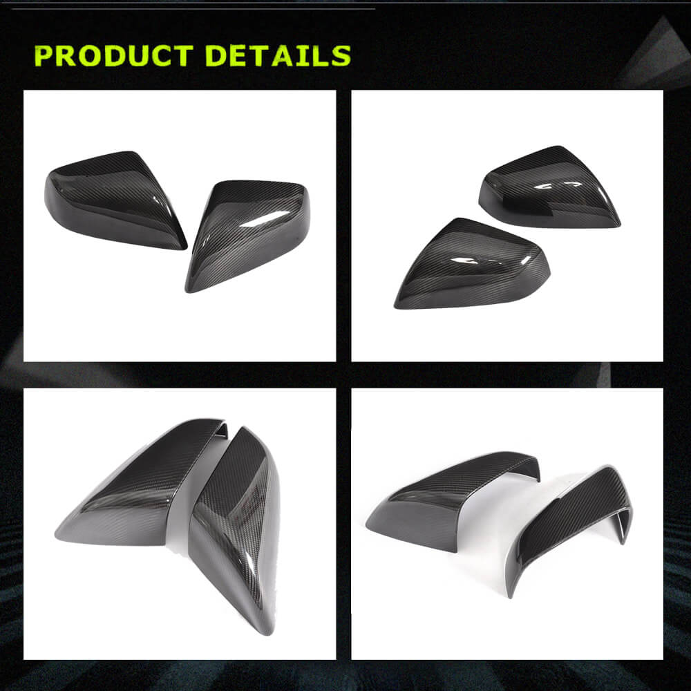 Fits for Tesla Model X Dry Carbon Fiber Side Rearview Mirror Cover Caps Add-on