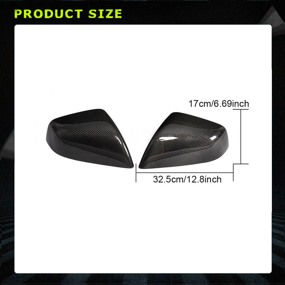Fits for Tesla Model X Dry Carbon Fiber Side Rearview Mirror Cover Caps Add-on