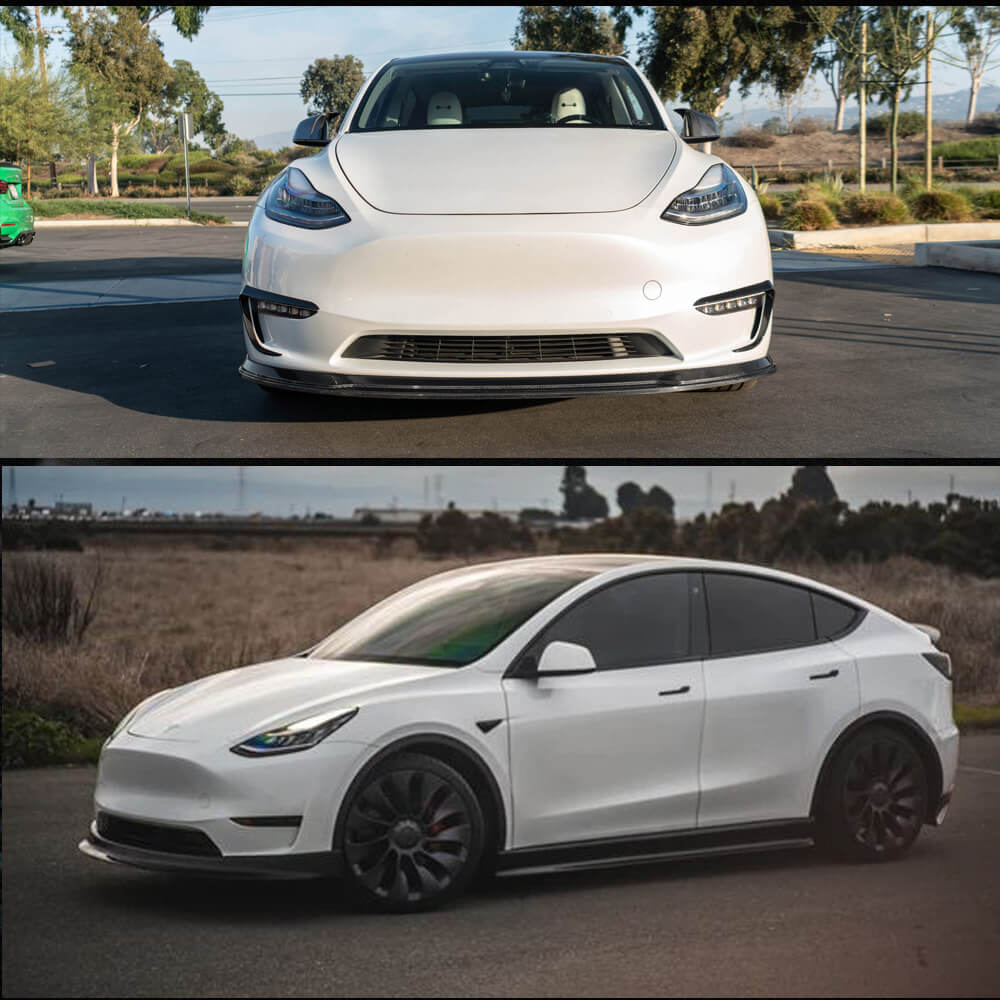 Fits for Tesla Model Y Carbon Fiber Front Bumper Lip Chin Spoiler