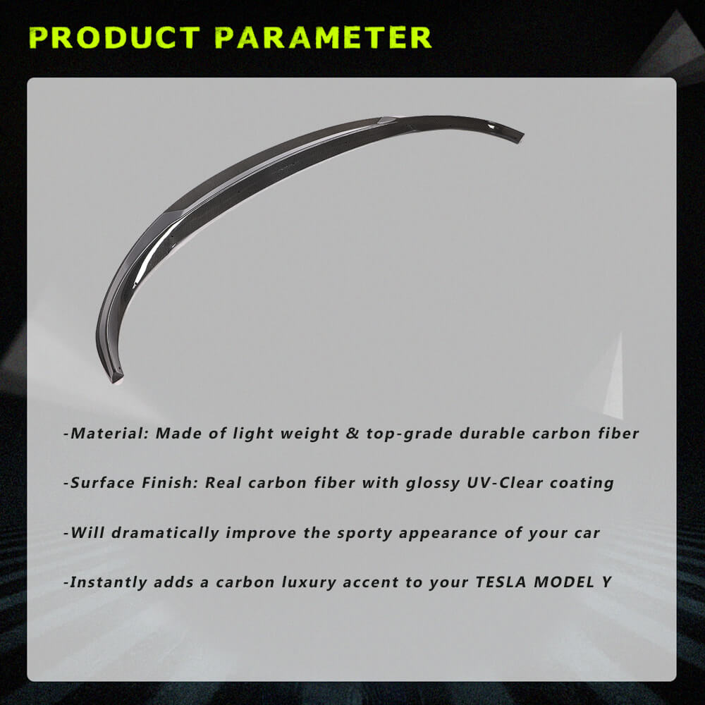 Fits for Tesla Model Y Carbon Fiber Front Bumper Lip Chin Spoiler