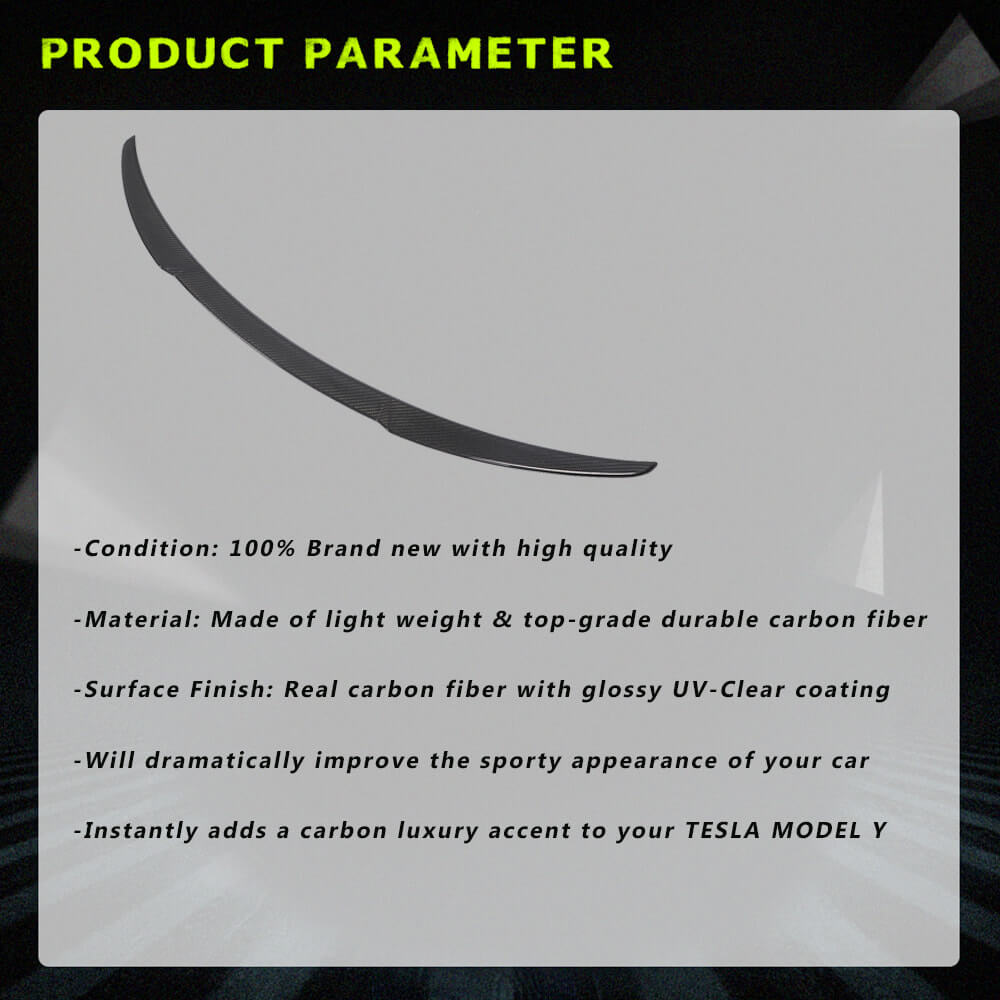 Fits for Tesla Model Y Carbon Fiber Rear Trunk Boot Spoiler Wing Lip