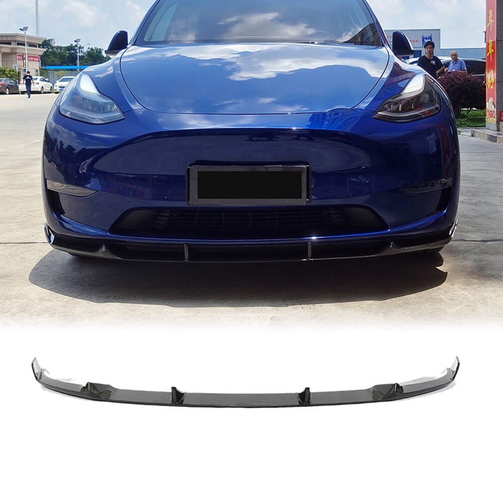 Fits for Tesla Model Y Dry Carbon Fiber Front Bumper Lip Spoiler