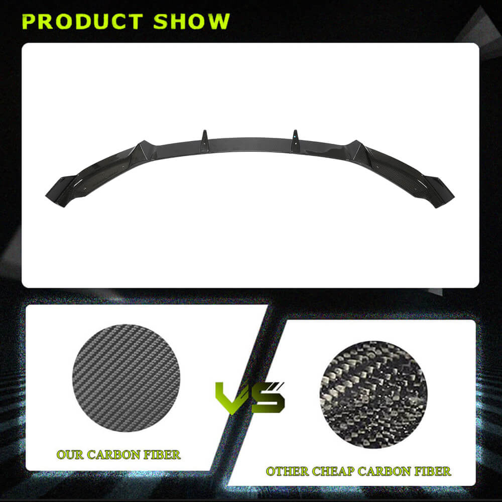 Fits for Tesla Model Y Dry Carbon Fiber Front Bumper Lip Spoiler