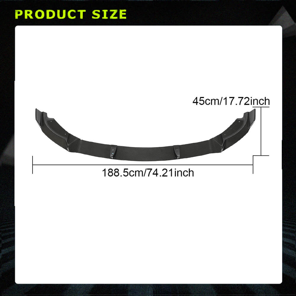Fits for Tesla Model Y Dry Carbon Fiber Front Bumper Lip Spoiler