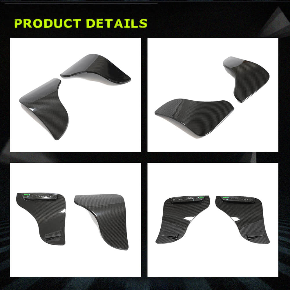 Fits for Tesla Model Y Dry Carbon Fiber Rear Bumper Canard Splitters