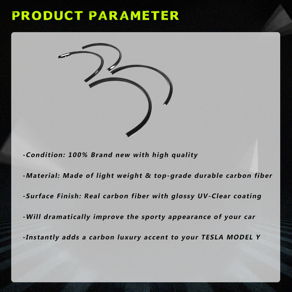Fits for Tesla Model Y Dry Carbon Fiber Wheel Arch Fender Flares
