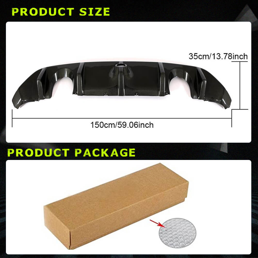 Fits for Ford Focus RS 2016-2018 Carbon Fiber Rear Bumper Diffuser Lip
