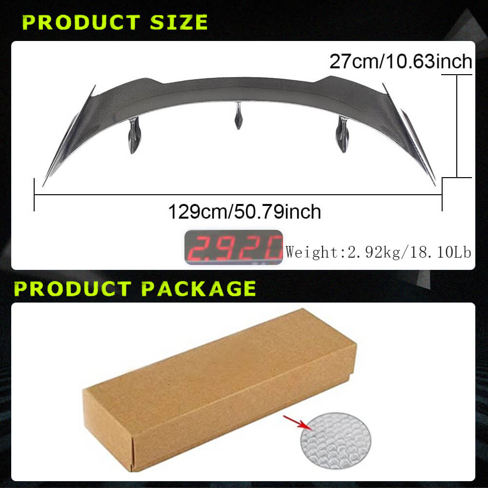 Fits for Ford Mustang Coupe 15-20 Carbon Fiber Rear Trunk Boot Lid Spoiler Wing Lip