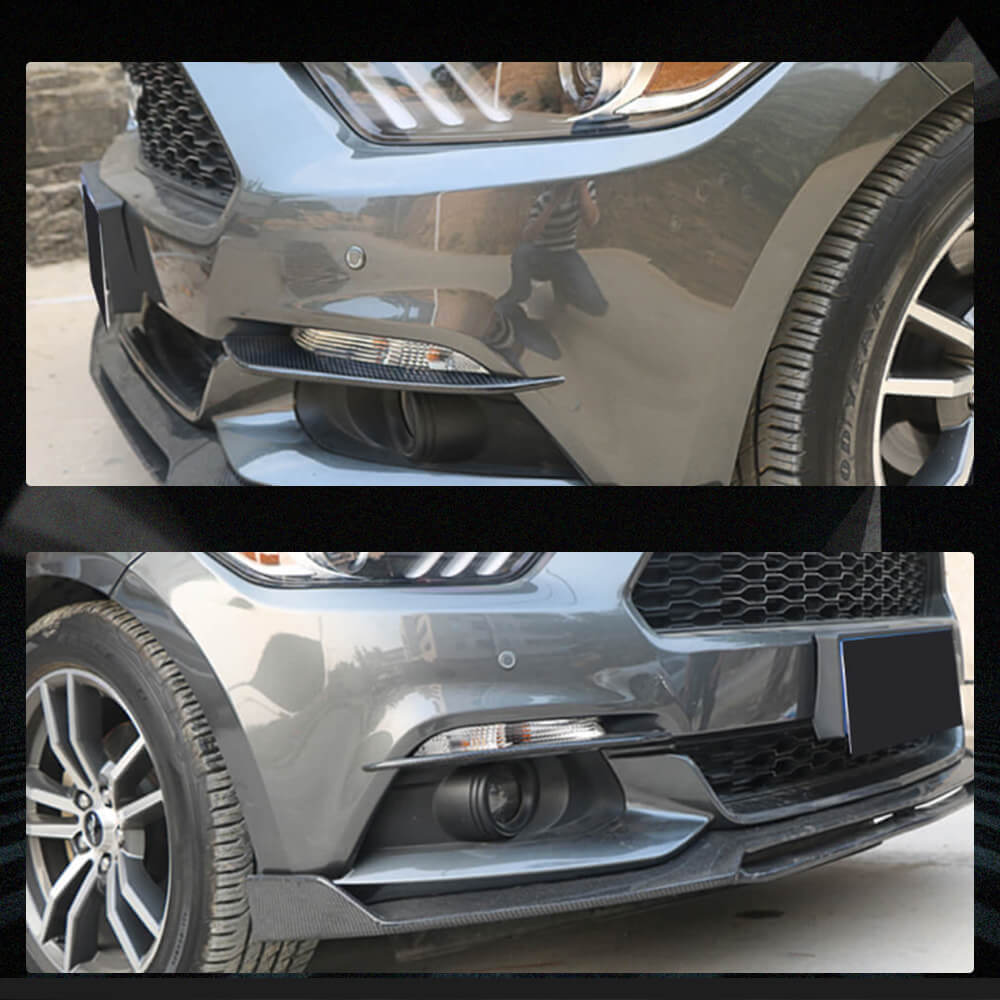 Fits for Ford Mustang Coupe 2-Door 15-17 Carbon Fiber Front Fog Lamp Cover Air Vent Trims | V6 V8 GT