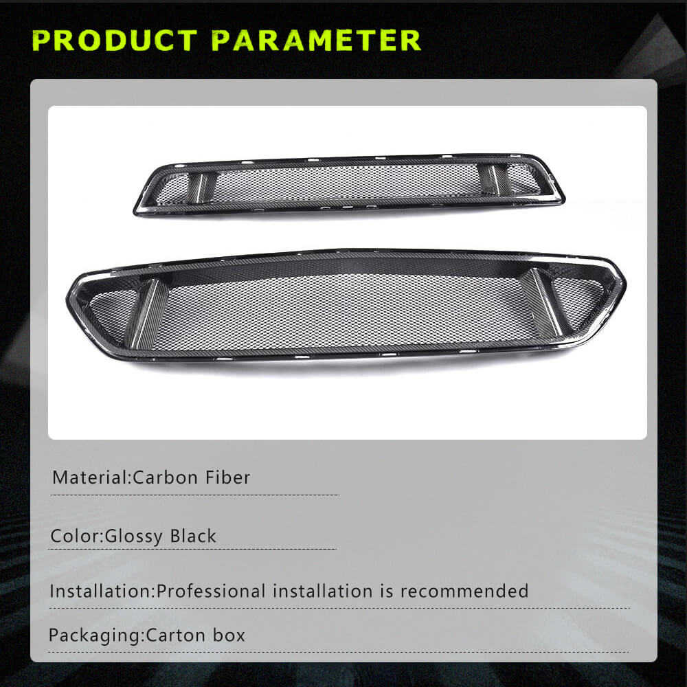 Fits for Ford Mustang Coupe 2-Door 15-17 Carbon Fiber Front Grille Frame Cover Trim | V6 V8 GT Shelby GT350