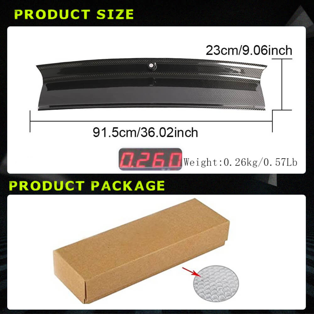 Fits for Ford Mustang Coupe 2-Door 15-20 Dry Carbon Fiber Rear Tail Trunk Lid Cover | V6 V8 GT