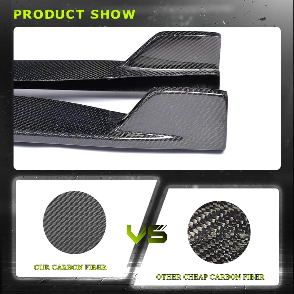 Fits for Ford Mustang GT 2-Door 15-19 Carbon Fiber Side Skirts Extension Lip Factory Outlet