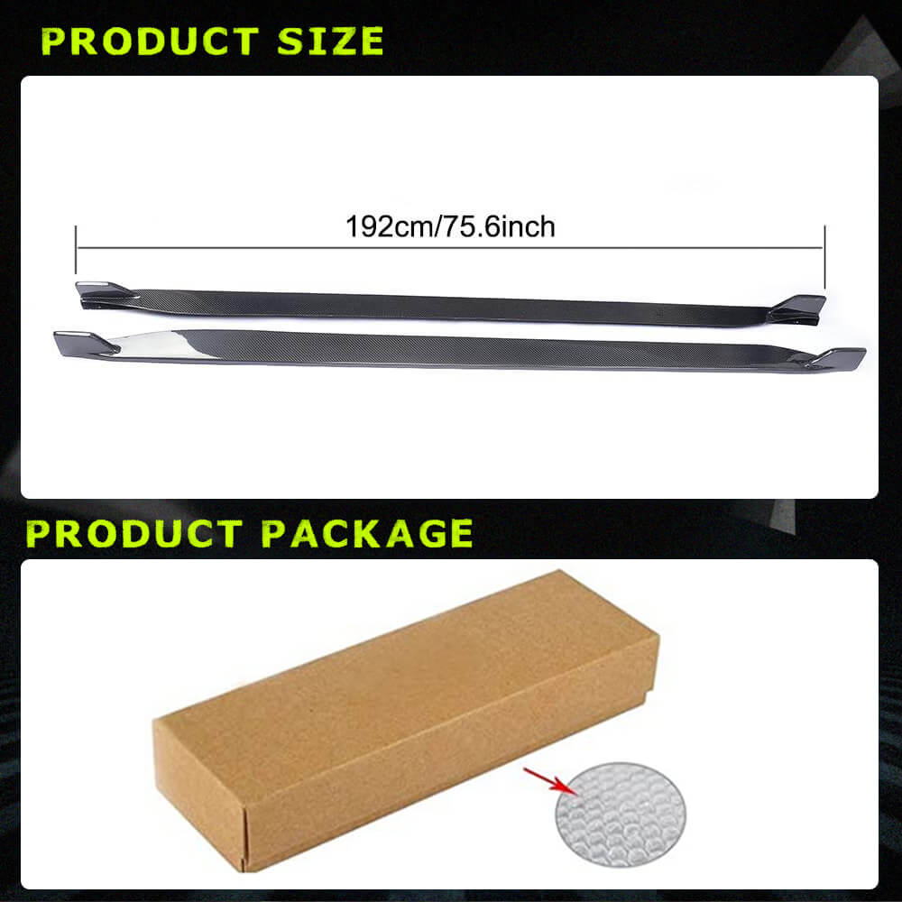 Fits for Ford Mustang GT 2-Door 15-19 Carbon Fiber Side Skirts Extension Lip Factory Outlet