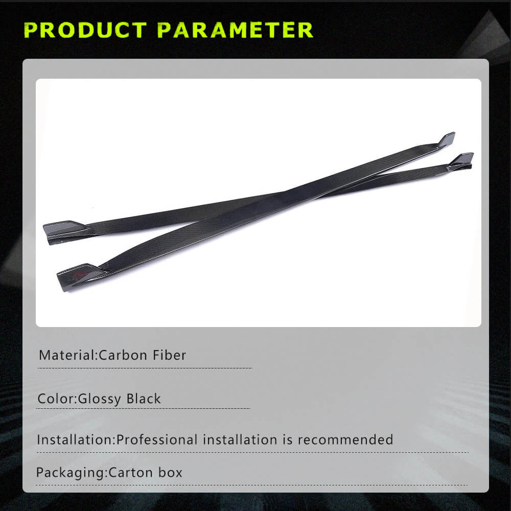Fits for Ford Mustang GT 2-Door 15-19 Carbon Fiber Side Skirts Extension Lip Factory Outlet