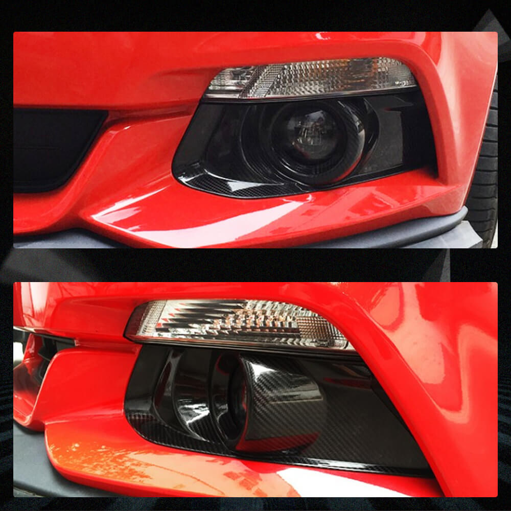 Fits for Ford Mustang V6 V8 GT Coupe 2-Door 15-17 Carbon Fiber Front Fog Lamps Cover Bumper Trims