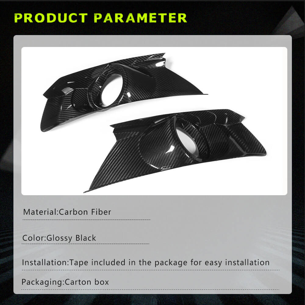 Fits for Ford Mustang V6 V8 GT Coupe 2-Door 15-17 Carbon Fiber Front Fog Lamps Cover Bumper Trims