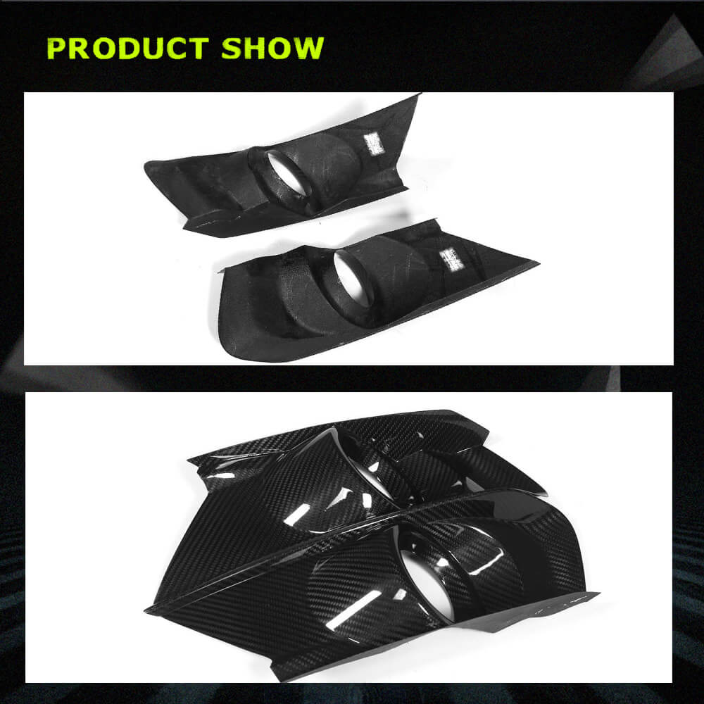 Fits for Ford Mustang V6 V8 GT Coupe 2-Door 15-17 Carbon Fiber Front Fog Lamps Cover Bumper Trims