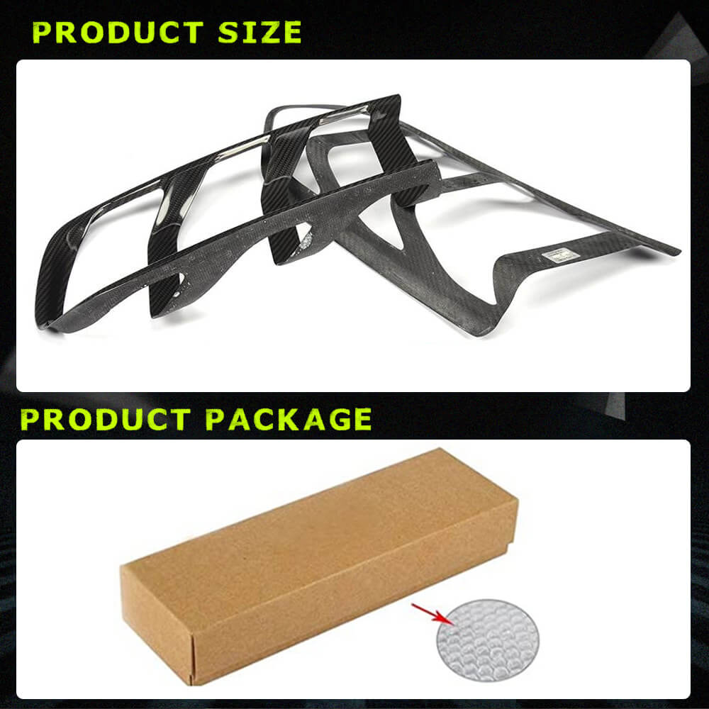 Fits for Ford Mustang GT Coupe 2-Door 15-17 Carbon Fiber Rear Fog Lamps Cover Bumper Trims