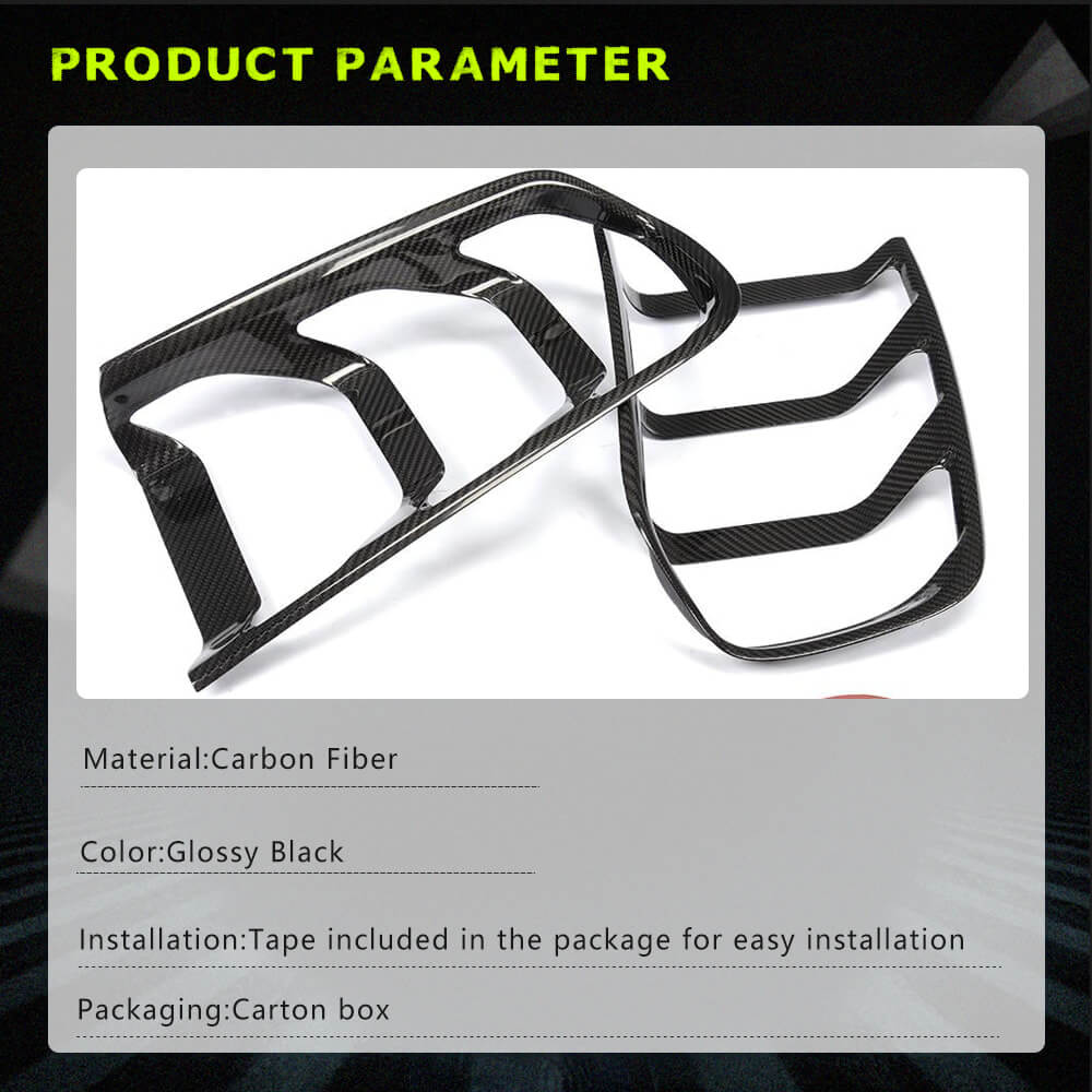 Fits for Ford Mustang GT Coupe 2-Door 15-17 Carbon Fiber Rear Fog Lamps Cover Bumper Trims