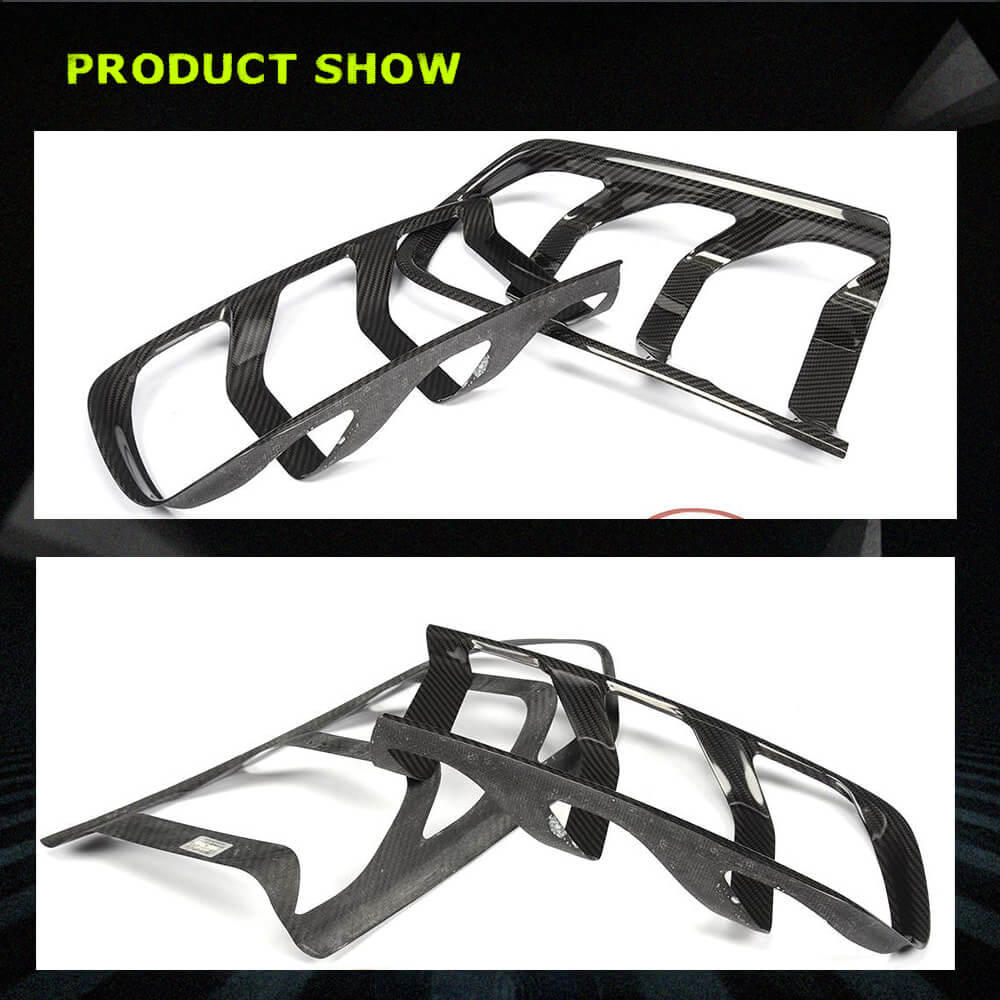 Fits for Ford Mustang GT Coupe 2-Door 15-17 Carbon Fiber Rear Fog Lamps Cover Bumper Trims