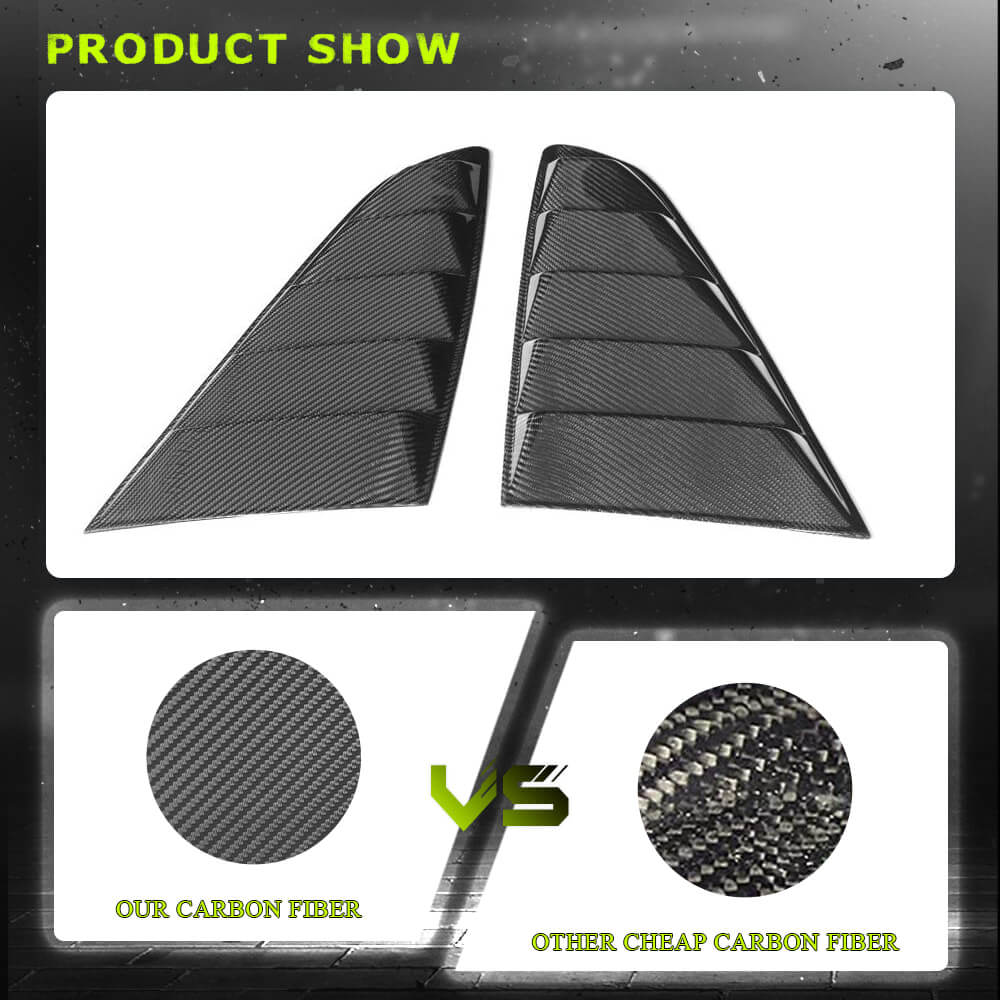 Fits for Ford Mustang GT Coupe 2-Door 15-17 Dry Carbon Fiber Rear Window Air Vent