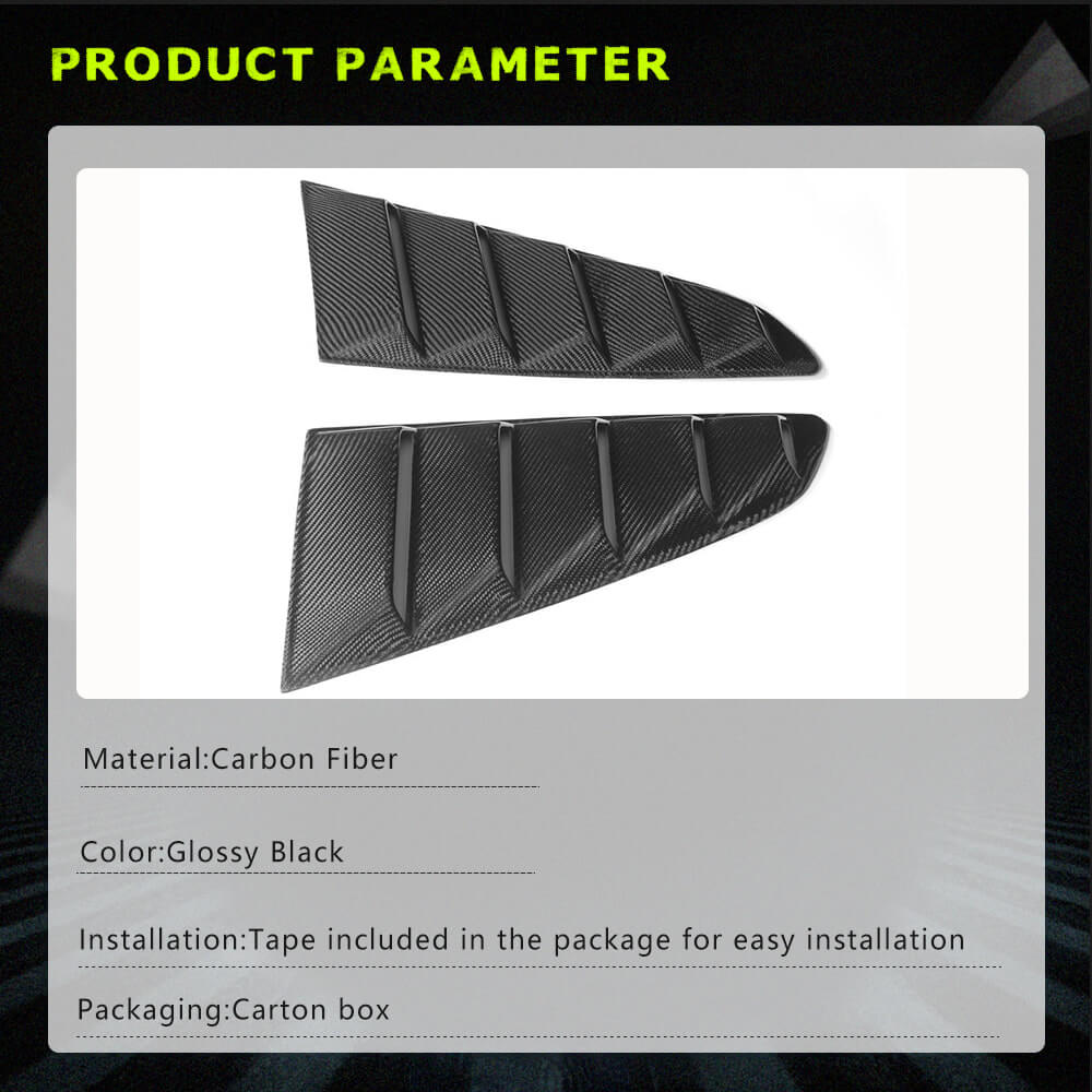 Fits for Ford Mustang GT Coupe 2-Door 15-17 Dry Carbon Fiber Rear Window Air Vent