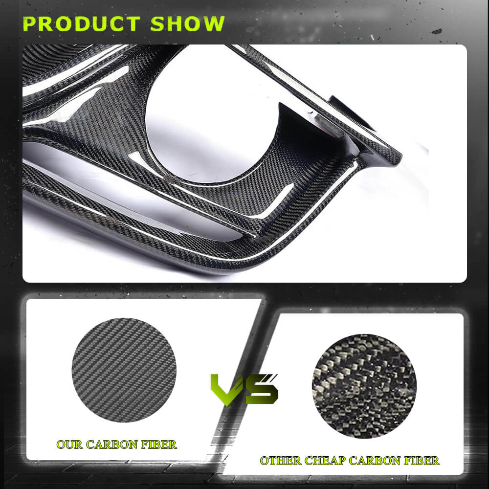 Fits for Ford Mustang V6 V8 GT 2015-2017 Carbon Fiber Rear Bumper Diffuser Lip