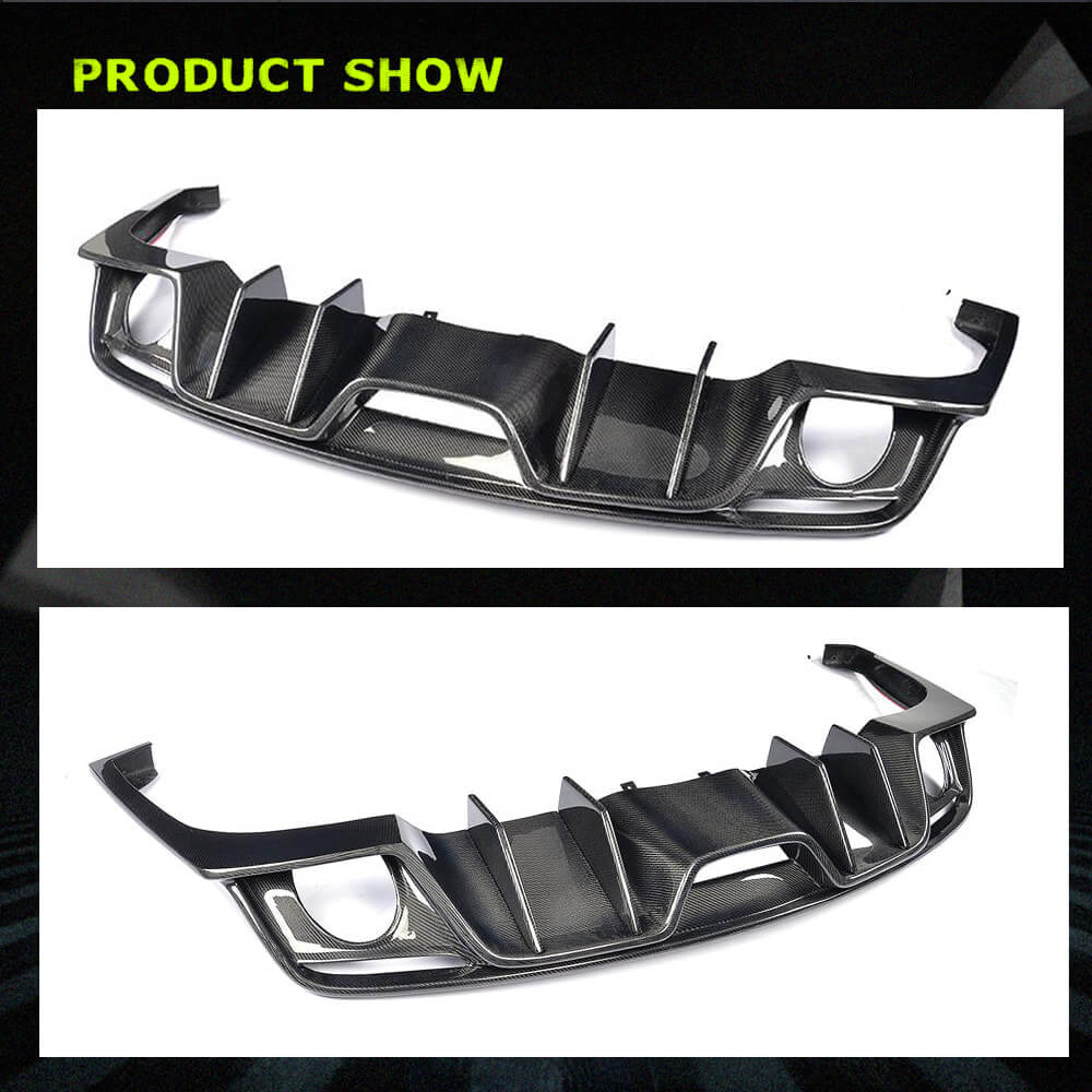 Fits for Ford Mustang V6 V8 GT 2015-2017 Carbon Fiber Rear Bumper Diffuser Lip