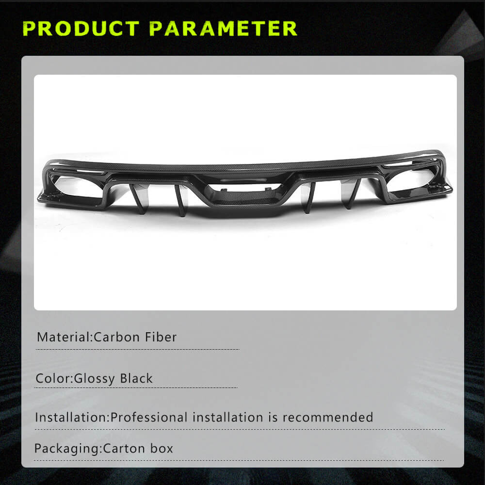 Fits for Ford Mustang V6 V8 GT 2015-2017 Carbon Fiber Rear Bumper Diffuser Wide Body Kit