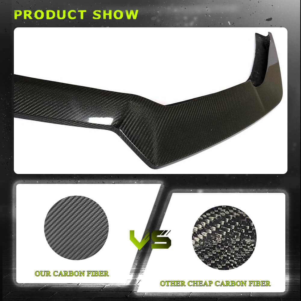 Fits for Ford Mustang V8 GT 18-20 Carbon Fiber Front Bumper Lip Spoiler Wide Body Kit