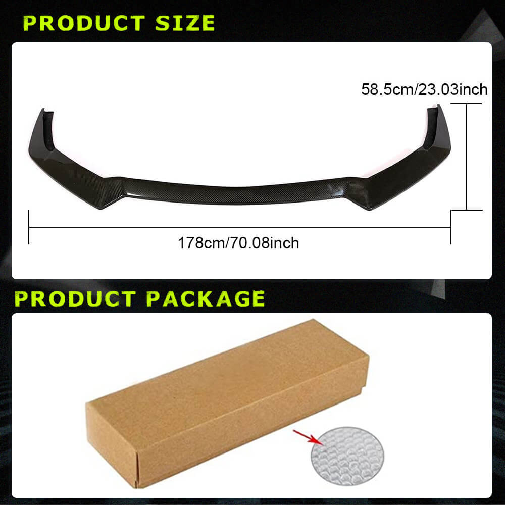 Fits for Ford Mustang V8 GT 18-20 Carbon Fiber Front Bumper Lip Spoiler Wide Body Kit