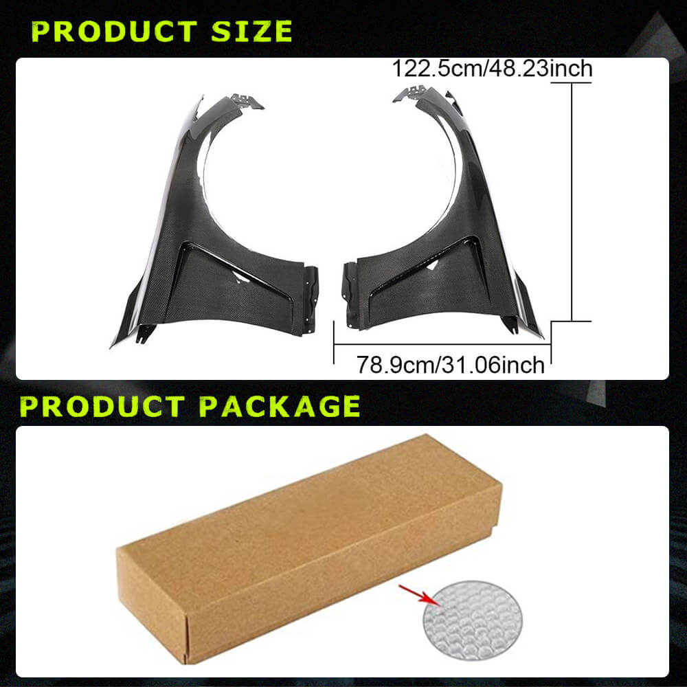 Fits for Infiniti Q50 Q50S 2014-2020 Carbon Fiber Side Door Air Fender Vent Cover Wide Aero Body Kits Pair