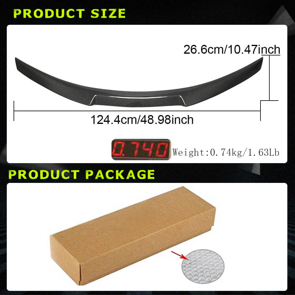 Fits for Infiniti Q50 Q50S 2014-2022 Carbon Fiber Rear Trunk Boot Spoiler Wing Lip Factory Outlet