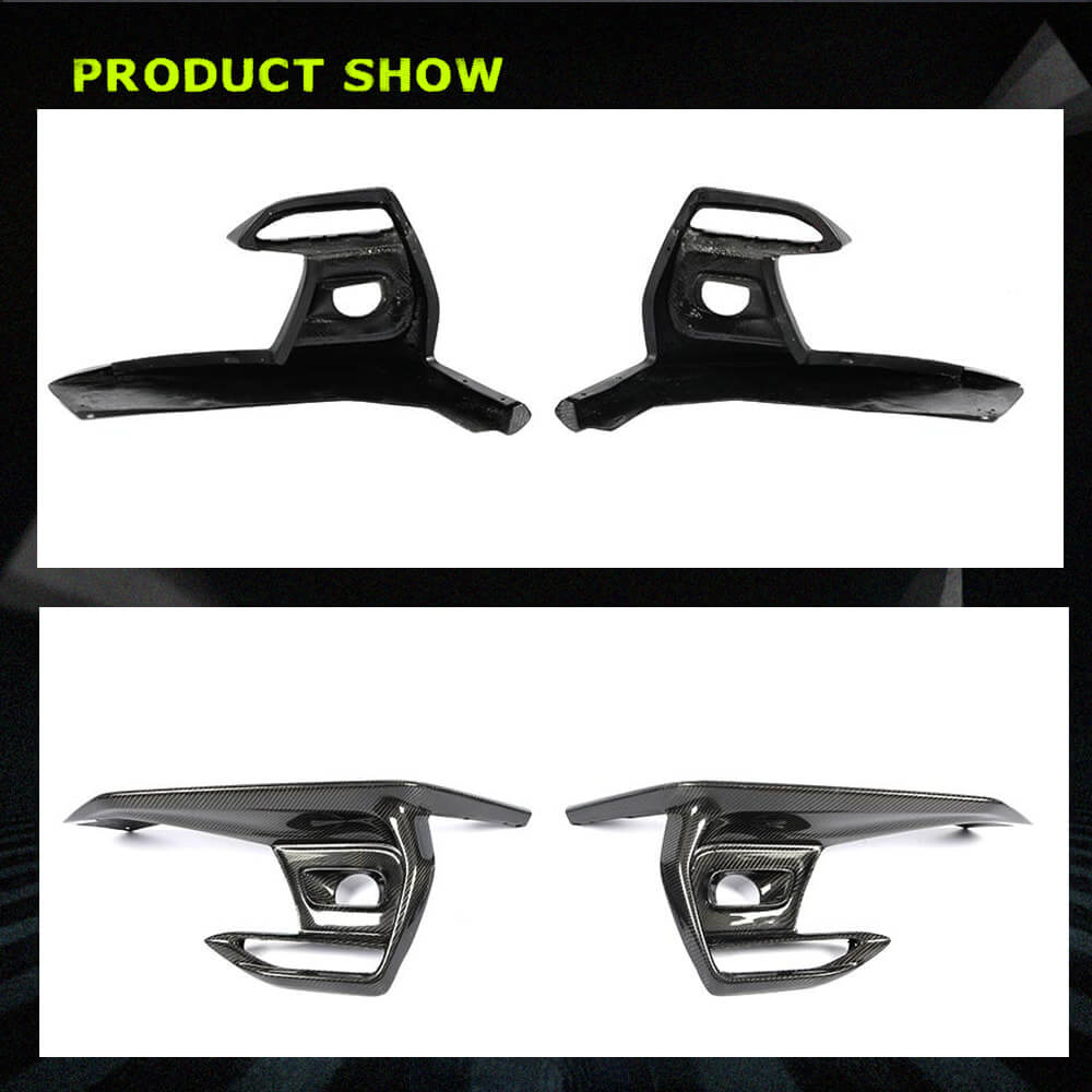 Fits for Infiniti Q50 Sport 18-22 Carbon Fiber Front Fog Lamps Covers Light Air Fender Vents