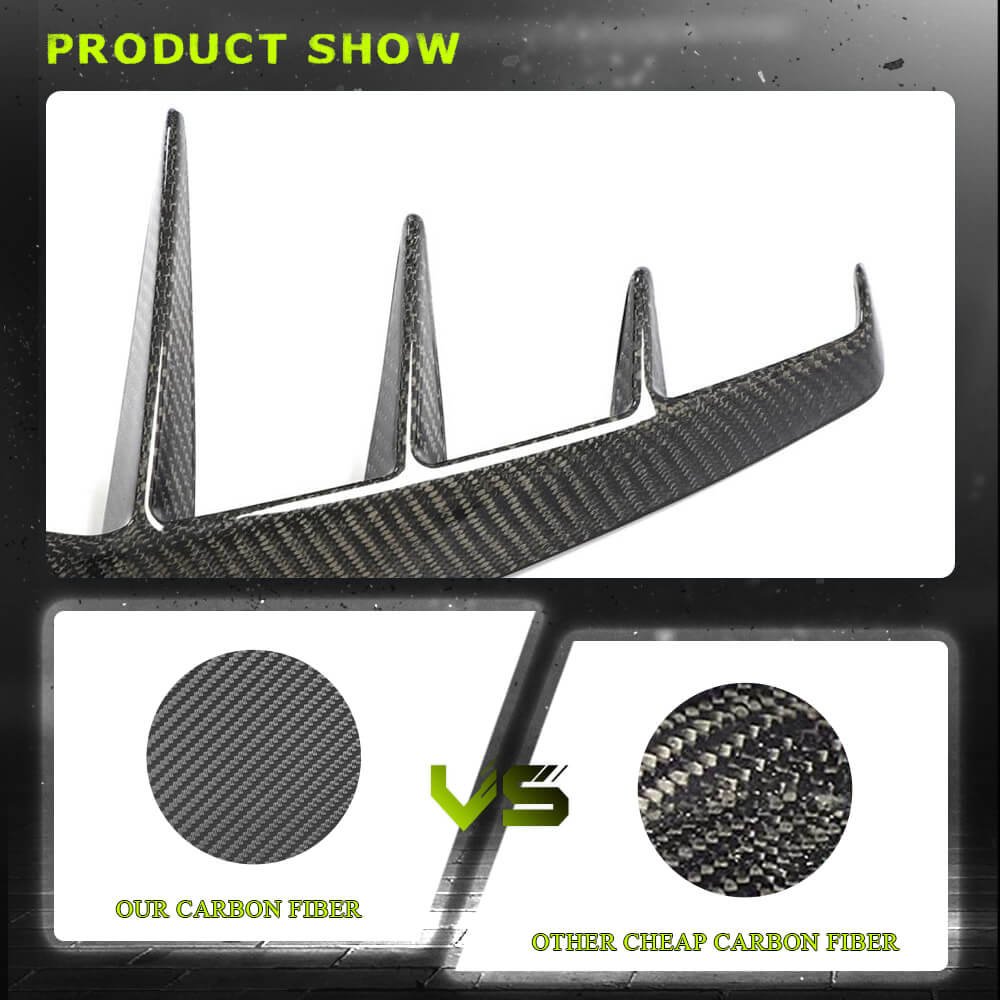 Fits for Infiniti Q60 Q60S Carbon Fiber Rear Bumper Side Air Fender Vent Canard Splittes Fins