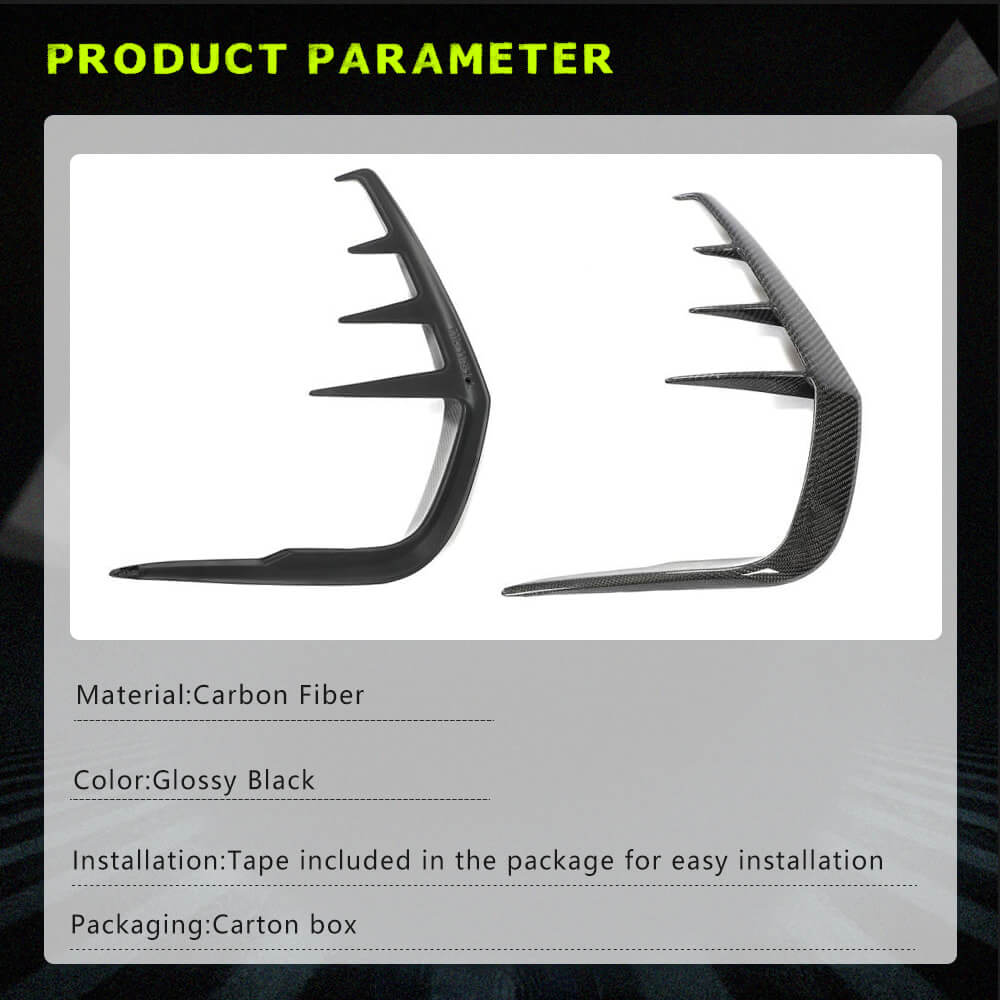 Fits for Infiniti Q60 Q60S Carbon Fiber Rear Bumper Side Air Fender Vent Canard Splittes Fins