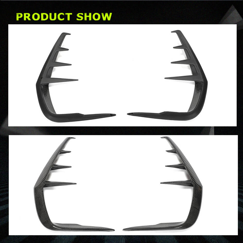 Fits for Infiniti Q60 Q60S Carbon Fiber Rear Bumper Side Air Fender Vent Canard Splittes Fins