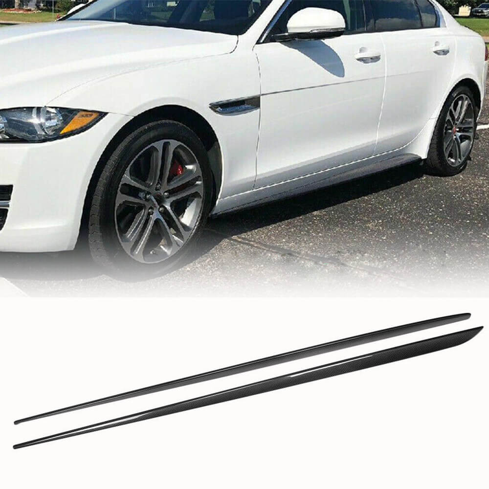 Fits for Jaguar XE X760 Carbon Fiber Side Skirts Door Rocker Panels Extension Lip